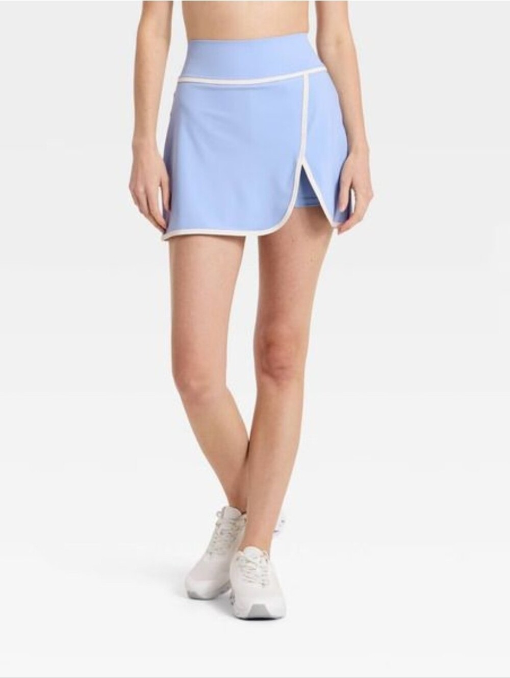JoyLab Women's Piped Active Skort, XL - Periwinkle Blue/Cream